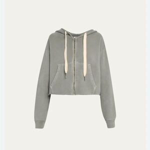NSF Delany Cropped raw hem Hoodie grey XS